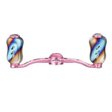 RL - Angelrollentuning - Gomexus Galaxy 90 mm Handle mit 22 mm Titanium Flame Knobs (7x4 mm) - Handle - Flame | Rosa - 