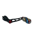 RL - Angelrollentuning - Gomexus Spinning Handle 50 mm mit 22mm Galaxy Titanium Knob | Daiwa - Kurbel Stationärrolle - Schwarz | Rot - 