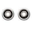 Zwei Hedgehog Studio „Kattobi“ Tuning Kit Keramik-Kugellager für Daiwa 1030 & 1030 Air HD mit sichtbaren Innen- und Außenringen werden auf einem schlichten weißen Hintergrund mit kreisförmig angeordneten Lagern angezeigt.