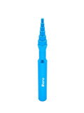 Ein blaues, metallisches, abgestuftes, konisches Roro Bearing Check Tool von Roro Lure, das zur Reduzierung der Reibung entwickelt wurde, ist vor einem schlichten weißen Hintergrund fotografiert.