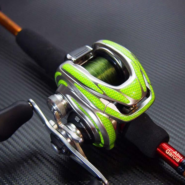 Aufkleber-Kit Shimano Aldebaran-Aufkleber-Wanees-Grün-Carbon (Kurbel Links)-RL-Angelrollentuning