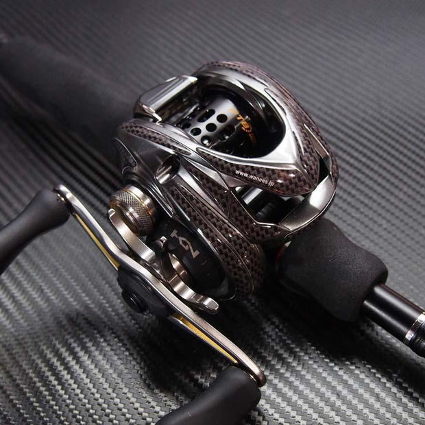 Aufkleber-Kit Shimano Aldebaran-Aufkleber-Wanees-Schwarz-Carbon (Kurbel Links)-RL-Angelrollentuning